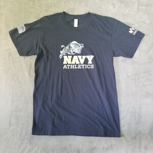 USA US Navy Athletics American Apparel Unisex Blue T-Shirt Size Medium Military